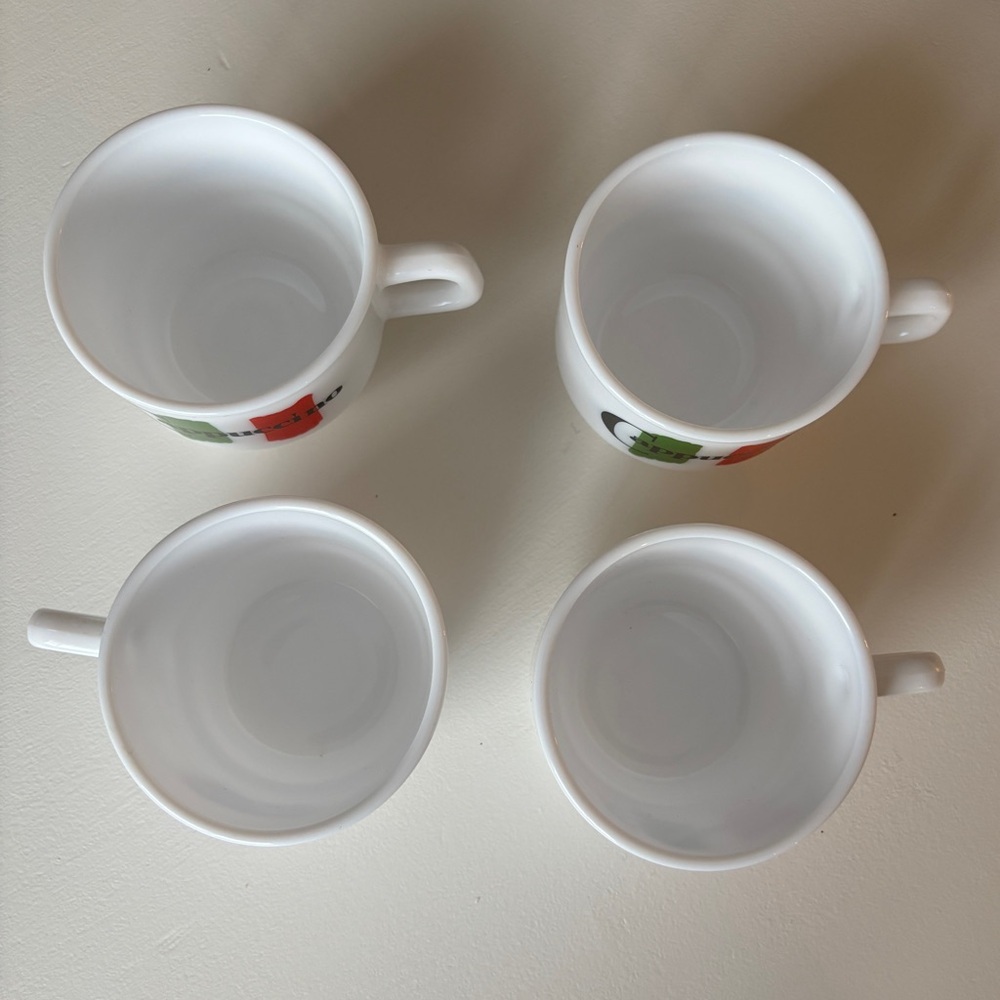 Vtg Arcopal France Maxwell House Milk Glass Cappuccino Cups, Set of 4, Stackable - Picture 10 of 10